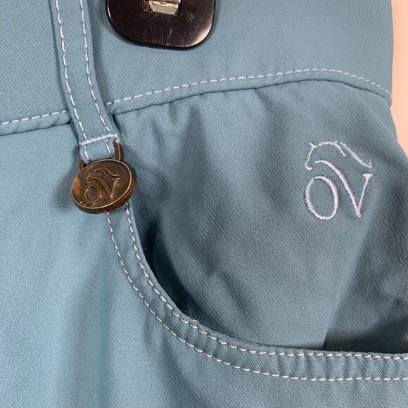 Ovation Aqua-X Silicone Knee Patch Breeches Size 30 R blue silicone equestrian - Picture 2 of 12